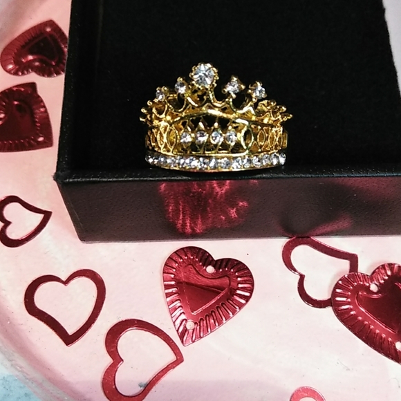 👑ON SALE NWT GOLD&CZ💎"YOUR MY QUEEN" RING - Picture 3 of 5